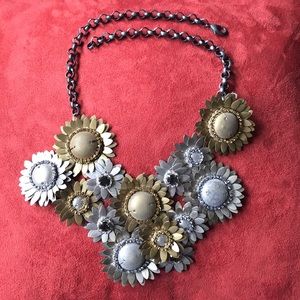 Anthropologie floral metal necklace